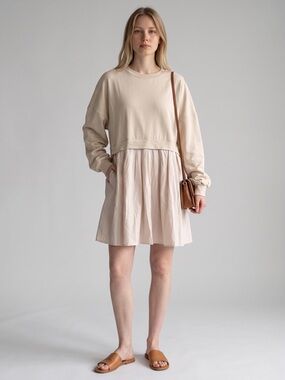 Babydoll Dress in Beige